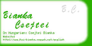 bianka csejtei business card